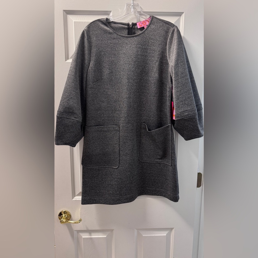 NWT! LDT Dillards Gray Mini Dress with Pockets.
